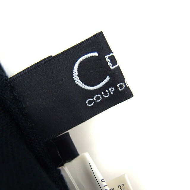 【中古】クードシャンス CdeC COUP DE CHANCE ニット セーター チュニック リブ ウール混 チェック ボートネック ハイゲージ 長袖 38 黒 ブラック /NT3 レディース 【ベクトル 古着】 241213