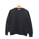 【中古】イッカ ikka 長袖 ニット セーター 丸首 無地 綿混 L チャコール /FT24 メンズ 【ベクトル 古着】 241213|詳細画像