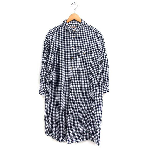 【中古】ハートマーケット HEART MARKET ギンガムチェック シャツワンピース 長袖 ロング丈 コットン 綿 F ネイビー 紺 ホワイト 白 /FT29 レディース 【ベクトル 古着】 241213 【中古】ハートマーケット HEART MARKET ギンガムチェック シャツワンピース 長袖 ロング丈 コットン 綿 F ネイビー 紺 ホワイト 白 /FT29 レディース 【ベクトル 古着】 241213