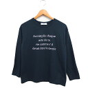 【中古】ディスコート Discoat プリント Tシャツ カットソー 長袖 丸首 綿混 F チャコール /FT47 レディース 【ベクトル 古着】 241216