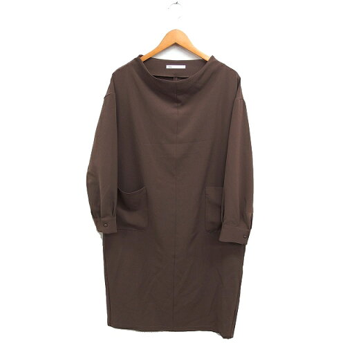 【中古】イッカ ikka オフネック ワンピース 長袖 ロング丈 スリット 無地 M ブラウン 茶 /FT49 レディース 【ベクトル 古着】 241216 【中古】イッカ ikka オフネック ワンピース 長袖 ロング丈 スリット 無地 M ブラウン 茶 /FT49 レディース 【ベクトル 古着】 241216