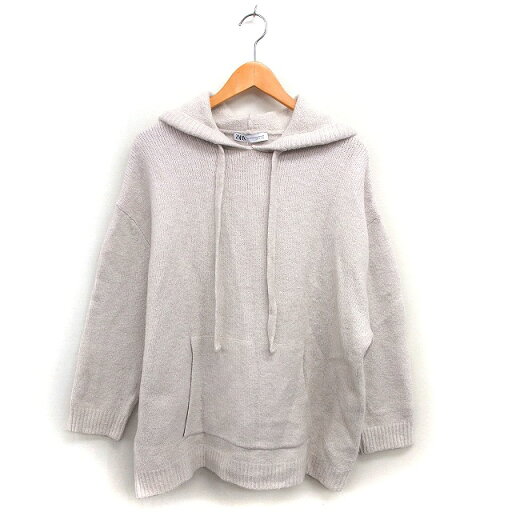 【中古】ザラ ZARA ニット パーカー フーディ リブ アルパカ混 オーバーサイズ ドロップショルダー 長袖 XS アイボリー /NT10 レディース 【ベクトル 古着】 241219 【中古】ザラ ZARA ニット パーカー フーディ リブ アルパカ混 オーバーサイズ ドロップショルダー 長袖 XS アイボリー /NT10 レディース 【ベクトル 古着】 241219