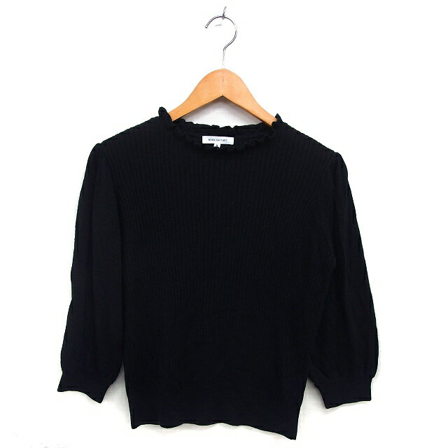 【中古】ナチュラルビューティーベーシック NATURAL BEAUTY BASIC ニット セーター リブ フリルネック ..