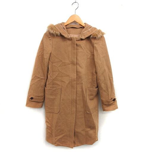 【中古】ビス ViS フード コート ミドル フェイクファー 比翼仕立て スリット ジップアップ M キャメル /NT34 レディース 【ベクトル 古着】 241223 【中古】ビス ViS フード コート ミドル フェイクファー 比翼仕立て スリット ジップアップ M キャメル /NT34 レディース 【ベクトル 古着】 241223