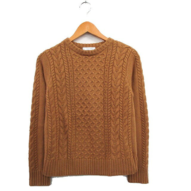 【中古】ローリーズファーム LOWRYS FARM ニット セーター 長袖 ケーブル編み M ブラウン 茶 /KT27 レ..