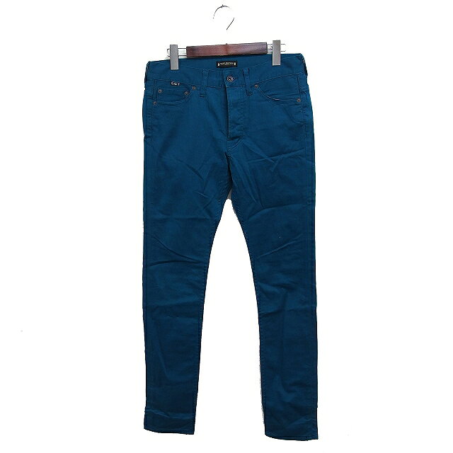 【中古】ナノユニバース nano universe ストレッチ スリム パンツ 無地 コットン 綿 S グリーン 緑 /FT32 メンズ 【ベクトル 古着】 241226