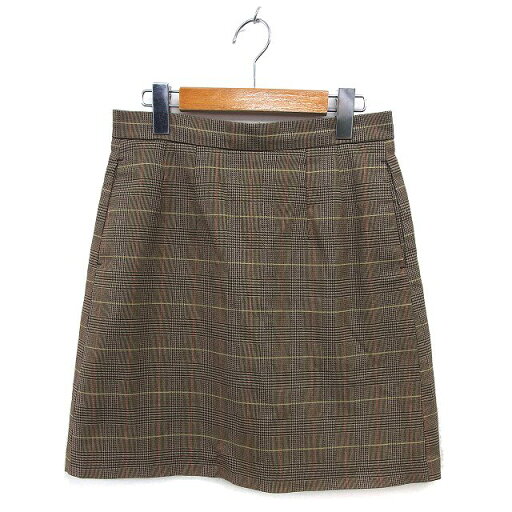 【中古】マウジー MOUSSY フレア スカート ひざ丈 グレンチェック バックジップ 2 茶 ブラウン /NT22 レディース 【ベクトル 古着】 250109 【中古】マウジー MOUSSY フレア スカート ひざ丈 グレンチェック バックジップ 2 茶 ブラウン /NT22 レディース 【ベクトル 古着】 250109