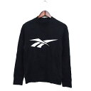 【中古】リーボック Reebok ビッグロゴ スウエット トレーナー コットン 綿 XS ブラック 黒 /FT13 メンズ 【ベクトル 古着】 250116