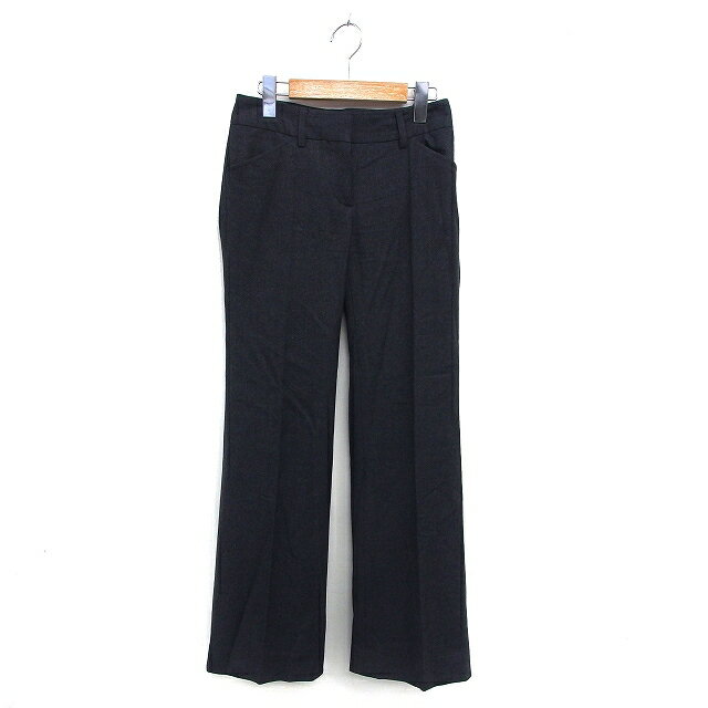 【中古】セオリー Theory スラックス フレア ウール パンツ ローライズ センタープレス 無地 XO チャコールグレー /NT25 レディース 【ベクトル 古着】 250116