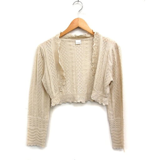 【中古】アクシーズファム axes femme クロシェ編み ボレロ カーディガン ラメブレンド M ベージュ /FT18 レディース 【ベクトル 古着】 250120 【中古】アクシーズファム axes femme クロシェ編み ボレロ カーディガン ラメブレンド M ベージュ /FT18 レディース 【ベクトル 古着】 250120