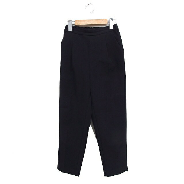 【中古】ディスコート Discoat ワンタック テーパードパンツ センタープレス 無地 XS ブラック 黒 /FT22 レディース 【ベクトル 古着】 250...