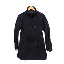 【中古】マウジー MOUSSY トレンチコート アウター ミディ丈 無地 コットン 綿 2 ブラック 黒 /FT6 レディース 【ベクトル 古着】 250124(4)