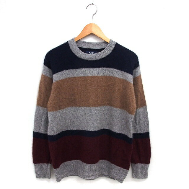 【中古】コムサコミューン COMME CA COMMUNE シャギーニット セーター クルーネック ラクーンウール リブ 長袖 L グレー /NT28 メンズ 【ベクトル 古着】 250124(4)