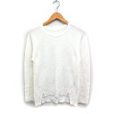 【中古】インデックス INDEX クルーネック ニット セーター 長袖 テールカット 無地 M ホワイト 白 /FT42 レディース 【ベクトル 古着】 250117(4)