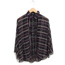 【中古】ビッキー VICKY シャツ ブラウス チェック シースルー ステンカラー ノースリーブ 2 黒 ブラック /TT レディース 【ベクトル 古着】 250213