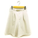 【中古】ジルバイジルスチュアート JILL by JILLSTUART キュロット ワイド ショートパンツ ベルト タック 無地 サイドジップ M アイボリー ...