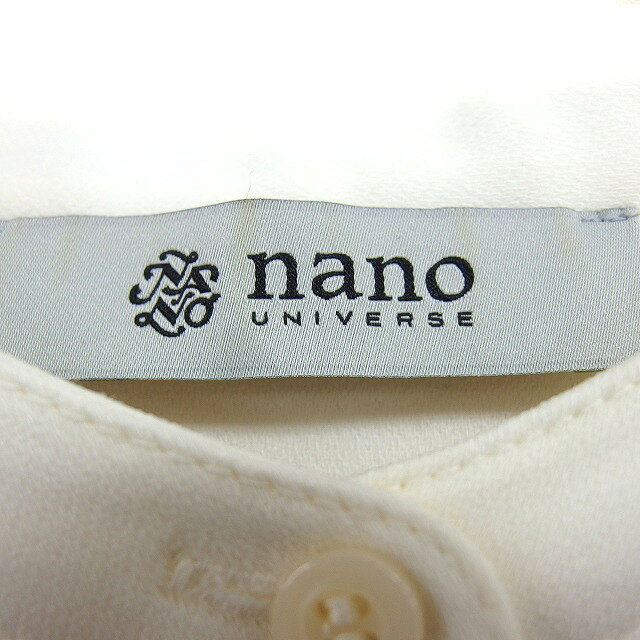【中古】ナノユニバース nano universe シャツ ブラウス ロング スモールカラー リボン 透け感 比翼仕立て バックロング 長袖 38 オフホワイト /NT21 レディース 【ベクトル 古着】 250213 auc-vector-20176290 ブランド古着の買取販売ベクトル サンプル画像3