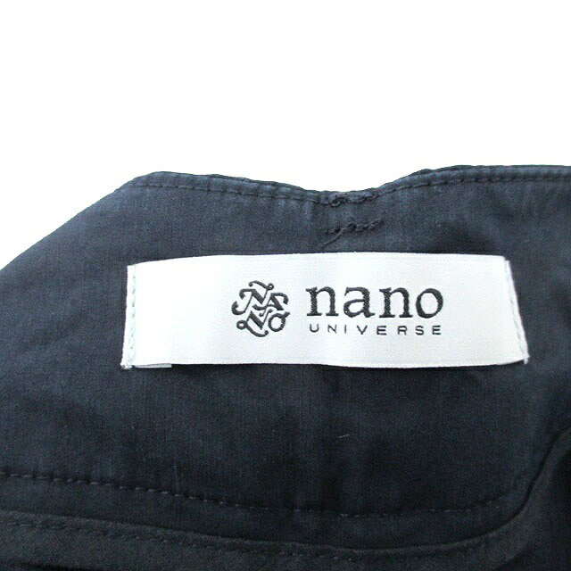 【中古】ナノユニバース nano universe ガウチョパンツ ギャザー コットン シンプル 36 ネイビー 紺 /KT19 レディース 【ベクトル 古着】 250213