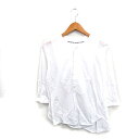 【中古】カミシマチナミ KAMISHIMA CHINAMI カットソー Tシャツ ハーフボタン 七分袖 リネン シンプル 38 ホワイト 白 /KT28 レディ...