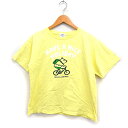【中古】コーエン coen プリント Tシャツ カットソー 半袖 丸首 コットン 綿 L イエロー 黄 /FT22 レディース 【ベクトル 古着】 250210