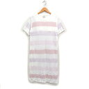 【中古】ジェラートピケ gelato pique 部屋着 ルームウエア ワンピース 半袖 ロング丈 配色ボーダー F ピンク /FT20 レディース 【ベクトル 古着】 250214