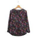 【中古】ローラアシュレイ LAURA ASHLEY ブラウス シャツ 長袖 花柄 7 ブラック 黒 /KT1 レディース 【ベクトル 古着】 250306(4)