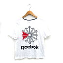 【中古】リーボック Reebok カットソー Tシャツ 半袖 コットン ロゴ 0T ホワイト 白 /KT30 レディース 【ベクトル 古着】 250306
