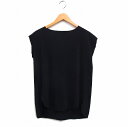 【中古】アズールバイマウジー AZUL by moussy プリーツ加工 カットソー Tシャツ フレンチスリーブ 無地 S ブラック 黒 /FT39 レディース...