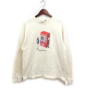 【中古】ヴィジョン ストリート ウェア VISION STREET WEAR プリント Tシャツ 長袖 クルーネック 自動販売機 ロンT ストリートカジュアル コットン 綿 M アイボリー 白 /FT13 メンズ 【ベクトル 古着】 250221(4)