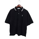 【中古】ユーエスポロアッスン U.S. POLO ASSN. 半袖 ポロシャツ ロゴマーク 鹿の子 M ブラック 黒 /FT9 メンズ 【ベクトル 古着】 250219