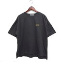 【中古】グリーム Gleam プリント Tシャツ カットソー 半袖 丸首 胸元刺繍 M チャコールグレー /FT20 レディース 【ベクトル 古着】 25022...