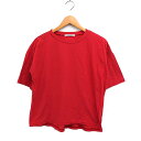 【中古】ナチュカラ nachukara 半袖 Tシャツ カットソー クルーネック 無地 コットン 綿 F レッド 赤 /FT29 レディース 【ベクトル 古着】...