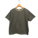 【中古】フリークスストア FREAKS STORE ボーダー Tシャツ カットソー 半袖 丸首 コットン 綿 F カーキ ブラック 黒 /FT39 レディース ...