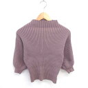 【中古】フレンチパヴェ FRENCH PAVE ニット セーター ハイネック リブニット 五分袖 茶 モカブラウン /TT レディース 【ベクトル 古着】 250305