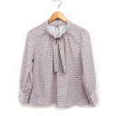 【中古】ナチュラルクチュール natural couture ボウタイ ブラウス 長袖 総柄 F ホワイト 白 /FT13 レディース 【ベクトル 古着】 250306(4)
