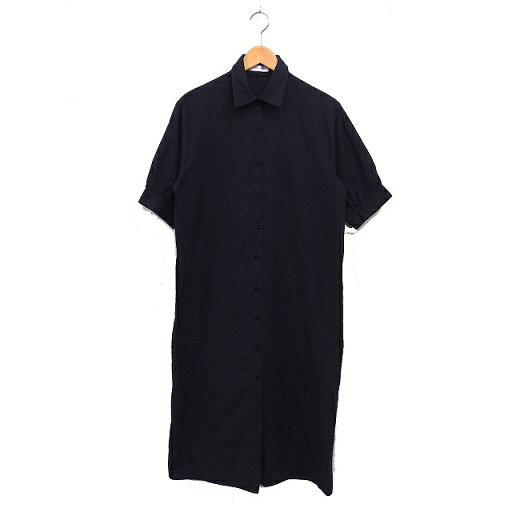 【中古】サンフラワーエイト SUNFLOWER EIGHT シャツ ワンピース 半袖 ロング 無地 ブラック 黒 /FT24 レディース 【ベクトル 古着】 250303 【中古】サンフラワーエイト SUNFLOWER EIGHT シャツ ワンピース 半袖 ロング 無地 ブラック 黒 /FT24 レディース 【ベクトル 古着】 250303