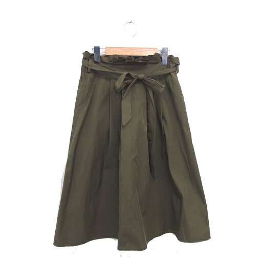 【中古】ザラ ベーシック ZARA BASIC フレア スカート ロング ウエストリボン 薄手 無地 シンプル M カーキ /TT レディース 【ベクトル 古着】 250403 【中古】ザラ ベーシック ZARA BASIC フレア スカート ロング ウエストリボン 薄手 無地 シンプル M カーキ /TT レディース 【ベクトル 古着】 250403