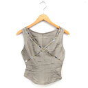 【中古】ボディドレッシングデラックス BODY DRESSING Deluxe カットソー ブラウス ビーズ装飾 プルオーバー シルク ノースリーブ 36 カーキ /TT レディース 【ベクトル 古着】 250403