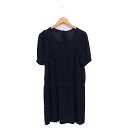 【中古】ザギンザ THE GINZA ワンピース ロング シアー ペチコート 透け感 プルオーバー 半袖 40 ネイビー 紺 /TT レディース 【ベクトル 古着】 250404(4)