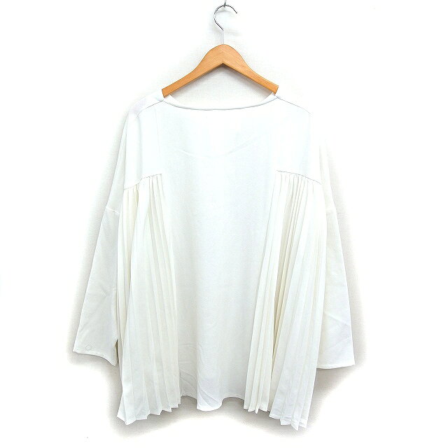 【中古】パターントルソー pattern torso サイドプリーツ チュニック 長袖 Vネック 無地 オフホワイト 白 /FT38 レディース 【ベクトル 古着】 250409