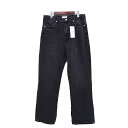 【中古】未使用品 ザラ ZARA タグ付き デニム ジーンズ ワイド スリット パンツ フルレングス 42 チャコールグレー /FT29 レディース 【ベクトル 古着】 250410
