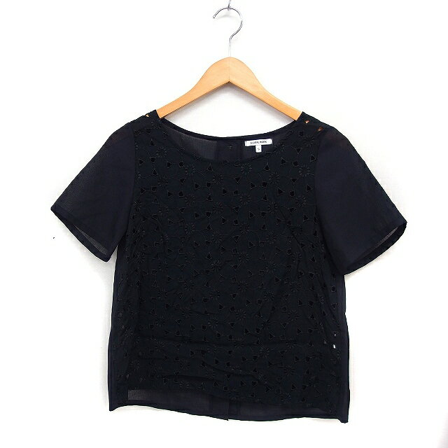 【中古】グローバルワーク GLOBAL WORK カットワークレース ブラウス 半袖 ボートネック S ブラック 黒 /FT15 レディース 【ベクトル 古着】 250405 auc-vector-20248291 ブランド古着の買取販売ベクトル パッケージ画像