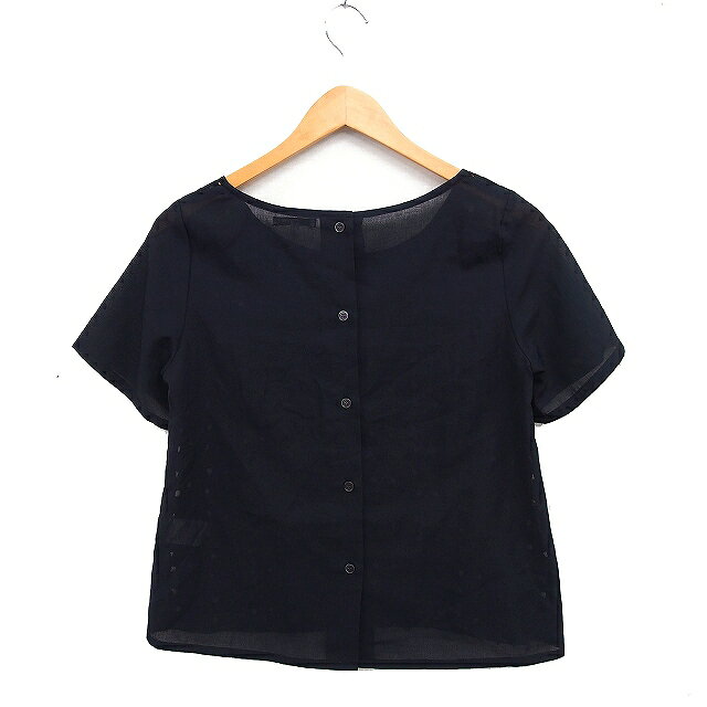 【中古】グローバルワーク GLOBAL WORK カットワークレース ブラウス 半袖 ボートネック S ブラック 黒 /FT15 レディース 【ベクトル 古着】 250405 auc-vector-20248291 ブランド古着の買取販売ベクトル サンプル画像2