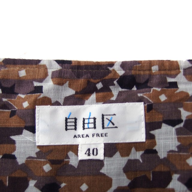 【中古】自由区 オンワード樫山 ヘリンボーン 花柄 マーメイドスカート ひざ下丈 綿麻 40 ブラウン 茶 /FT13 レディース 【ベクトル 古着】 250409 auc-vector-20253727 ブランド古着の買取販売ベクトル サンプル画像3
