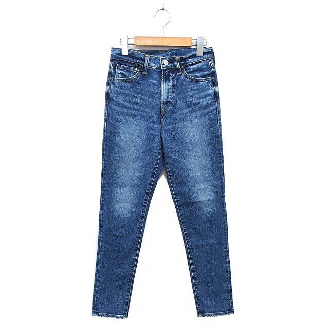 【中古】エドウィン EDWIN ひげ加工 デニム ジーンズ ストレート コットン 綿 ジップフライ 25 青 ブルー /NT10 レディース 【ベクトル 古着】 250410