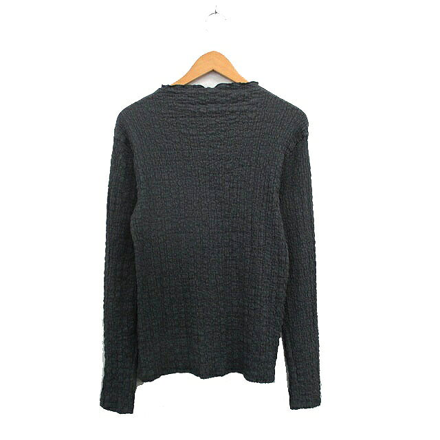 【中古】ザラ ZARA シャーリング カットソー Tシャツ 長袖 シンプル L チャコールグレー /KT18 レディース 【ベクトル 古着】 250407