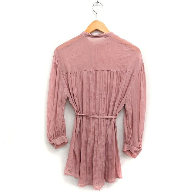 【中古】ロペピクニック ROPE Picnic シアー シャツ ブラウス チュニック丈 長袖 リボン 無地 38 ピンク /FT36 レディース 【ベクトル 古着】 250414 auc-vector-20260809 ブランド古着の買取販売ベクトル サンプル画像2