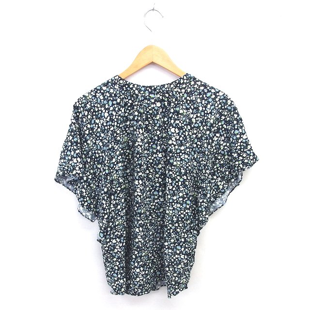 【中古】グローバルワーク GLOBAL WORK シャツ ブラウス 花柄 バンドカラー 半袖 L ネイビー ホワイト 紺 白 /TT レディース 【ベクトル 古着】 250419 auc-vector-20269932 ブランド古着の買取販売ベクトル サンプル画像2