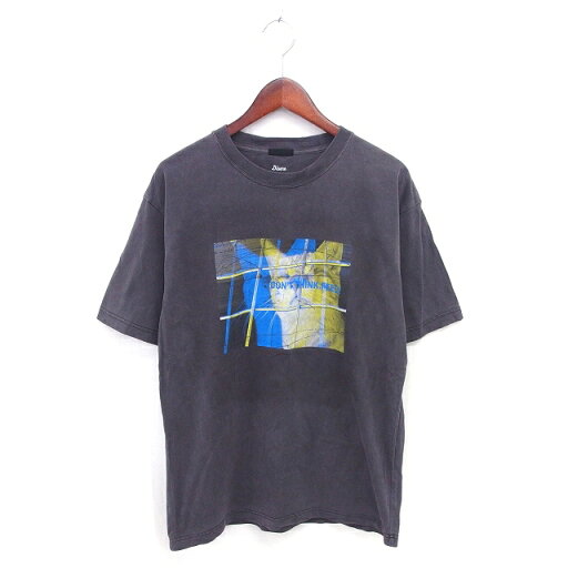 【中古】ブルーネ Blune Tシャツ カットソー モックネック ネコプリント 色あせ加工 ビッグシルエット 半袖 L グレー /TT レディース 【ベクトル 古着】 250426 【中古】ブルーネ Blune Tシャツ カットソー モックネック ネコプリント 色あせ加工 ビッグシルエット 半袖 L グレー /TT レディース 【ベクトル 古着】 250426