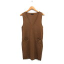 【中古】ユナイテッドアローズ UNITED ARROWS ニット ジャンパースカート ワンピース ノースリーブ ひざ丈 無地 ウール 38 キャメル 茶 /FT41 レディース 【ベクトル 古着】 250725
